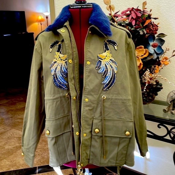 Ciao Milano Lara Embellished 2-1 Twill Puffer Jacket Size Medium - Picture 4 of 13